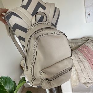 Coach Pebbled White Leather Studded Backpack 🤍